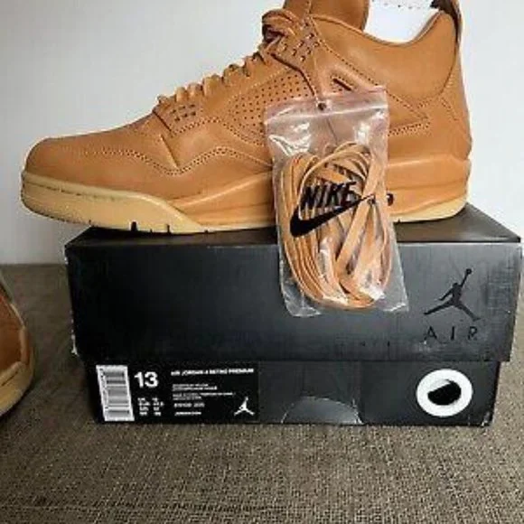 UK 12 US 13 Nike Air Jordan 4 Retro Premium GingerWheatGum Sneakers Trainers